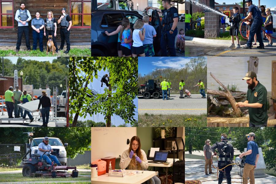 A collage of images of City staff working