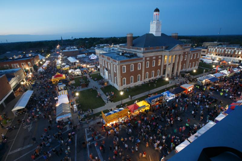 Aerial view of Independence Santa Cali Gon Festival