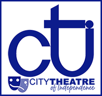 An image of the City Theatre of Independence logo in a blue color.