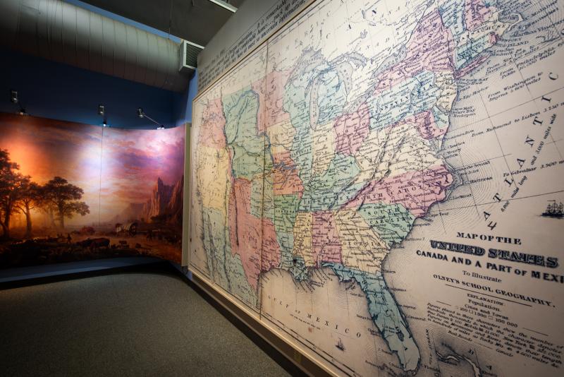 United States map covering wall 