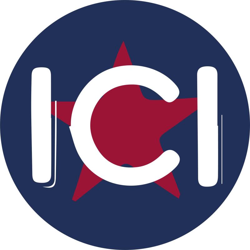 An image of the Independence Community Ice Rink logo in red, white and blue.