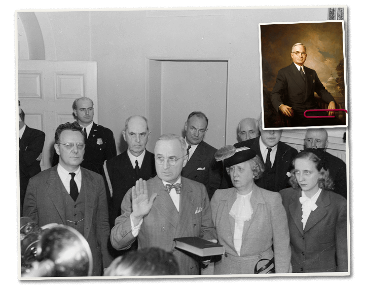 Image of Harry S. Truman taking Presidential oath of office