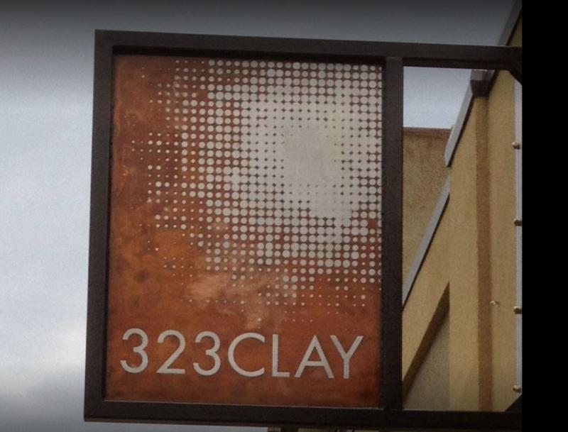 Image of the 323 Clay sign