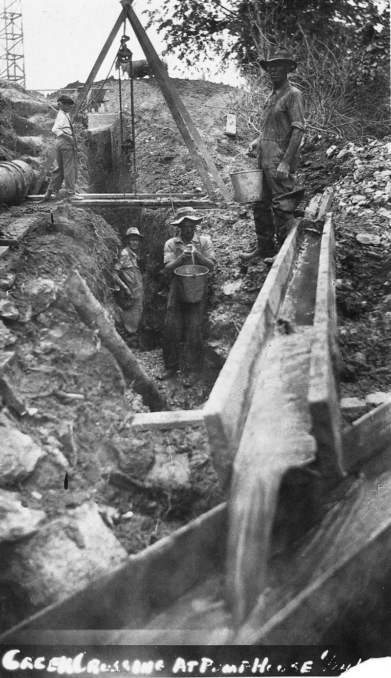 Historical water construction photo