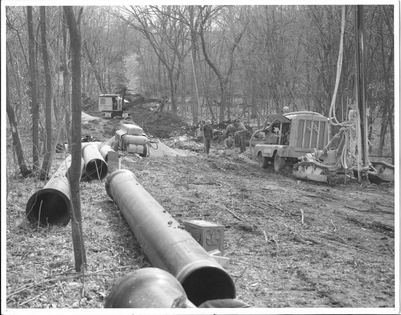 Historical photo of water main and machinery