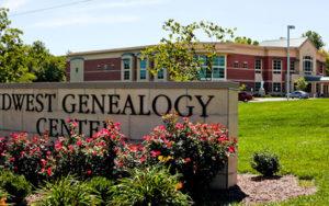 An exterior picture of the Midwest Genealogy Center in Independence, Missouri