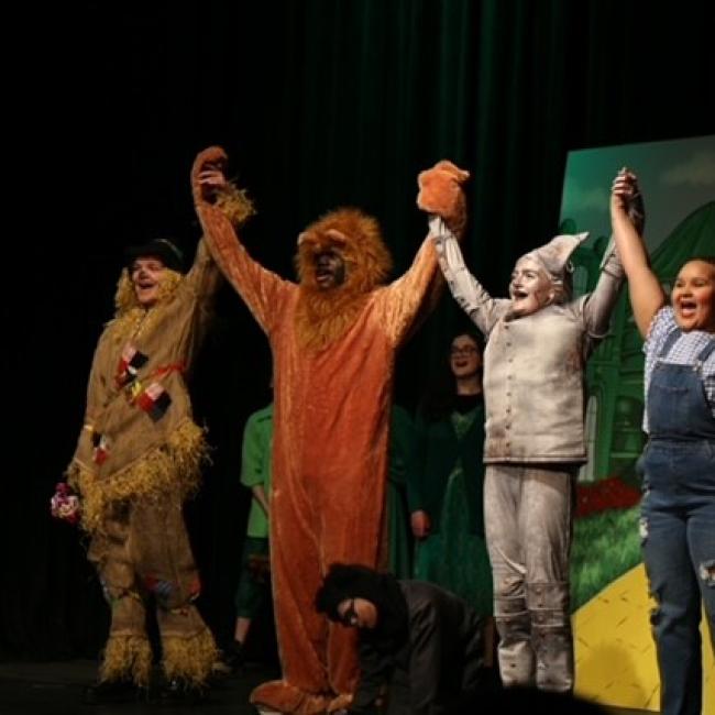Performers during the play, The Wonderful Wizard of Oz, by the Children's Performing Theatre inside the Powerhouse Theatre at the Sermon Center.