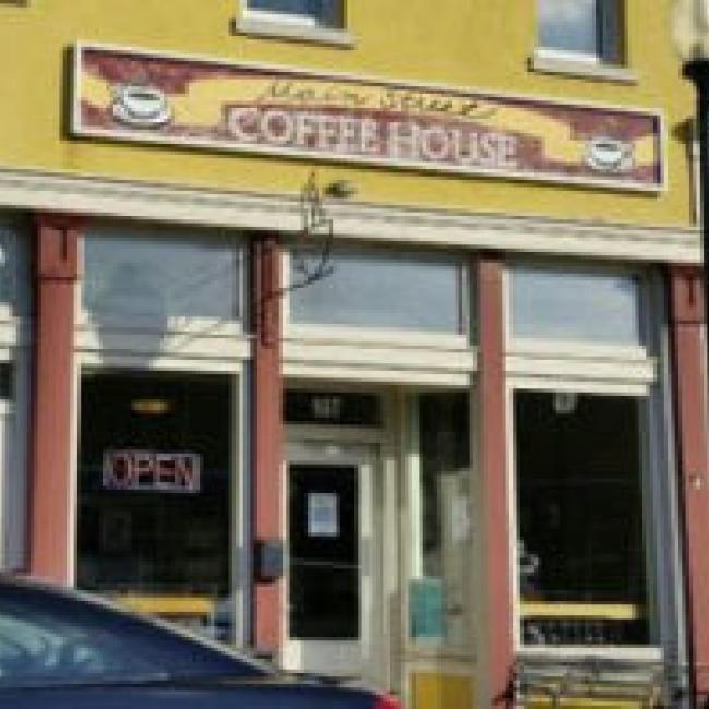 An exterior view of the Main Street Coffee House in Downtown Independence, Missouri